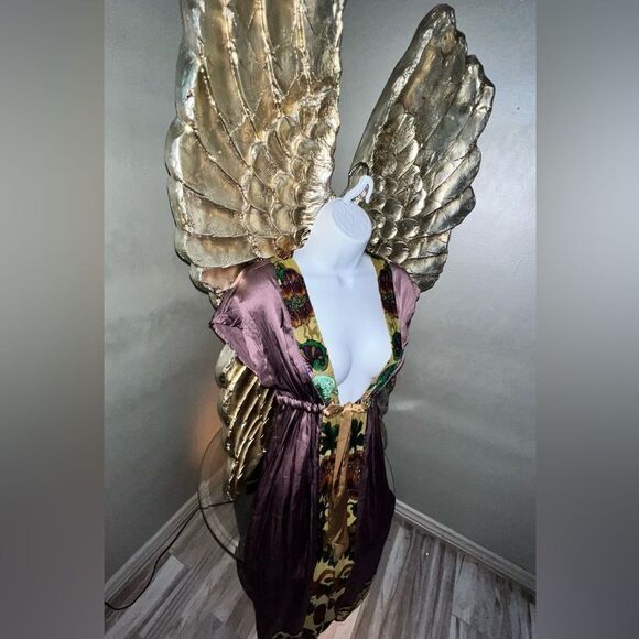 Rare Vintage Hale Bob, Silk purple bohemian Dress - Picture 3 of 16